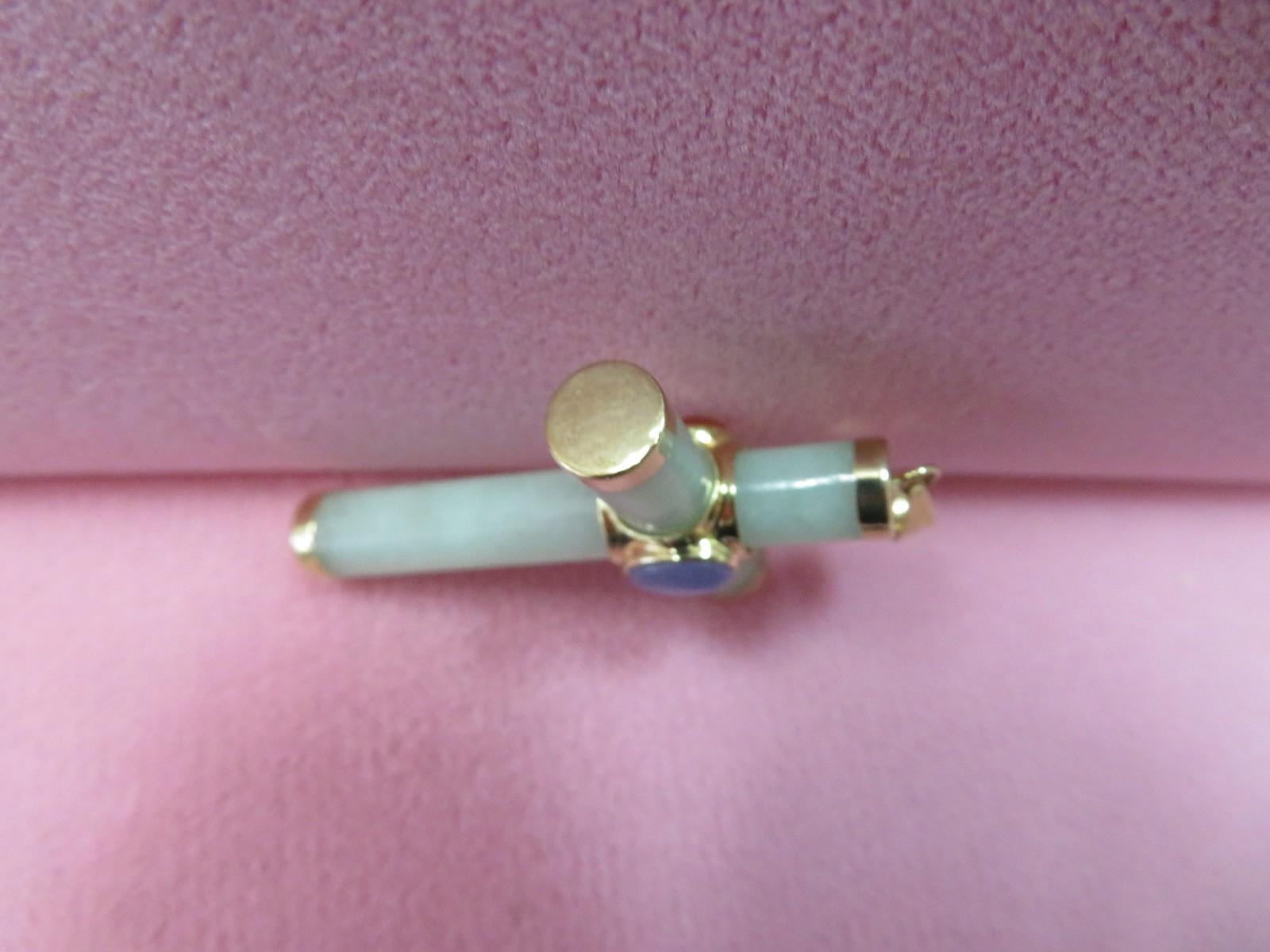 Large 14k Yellow Gold Green Orange Lavender Jade Cross Pendant 10 Grams
