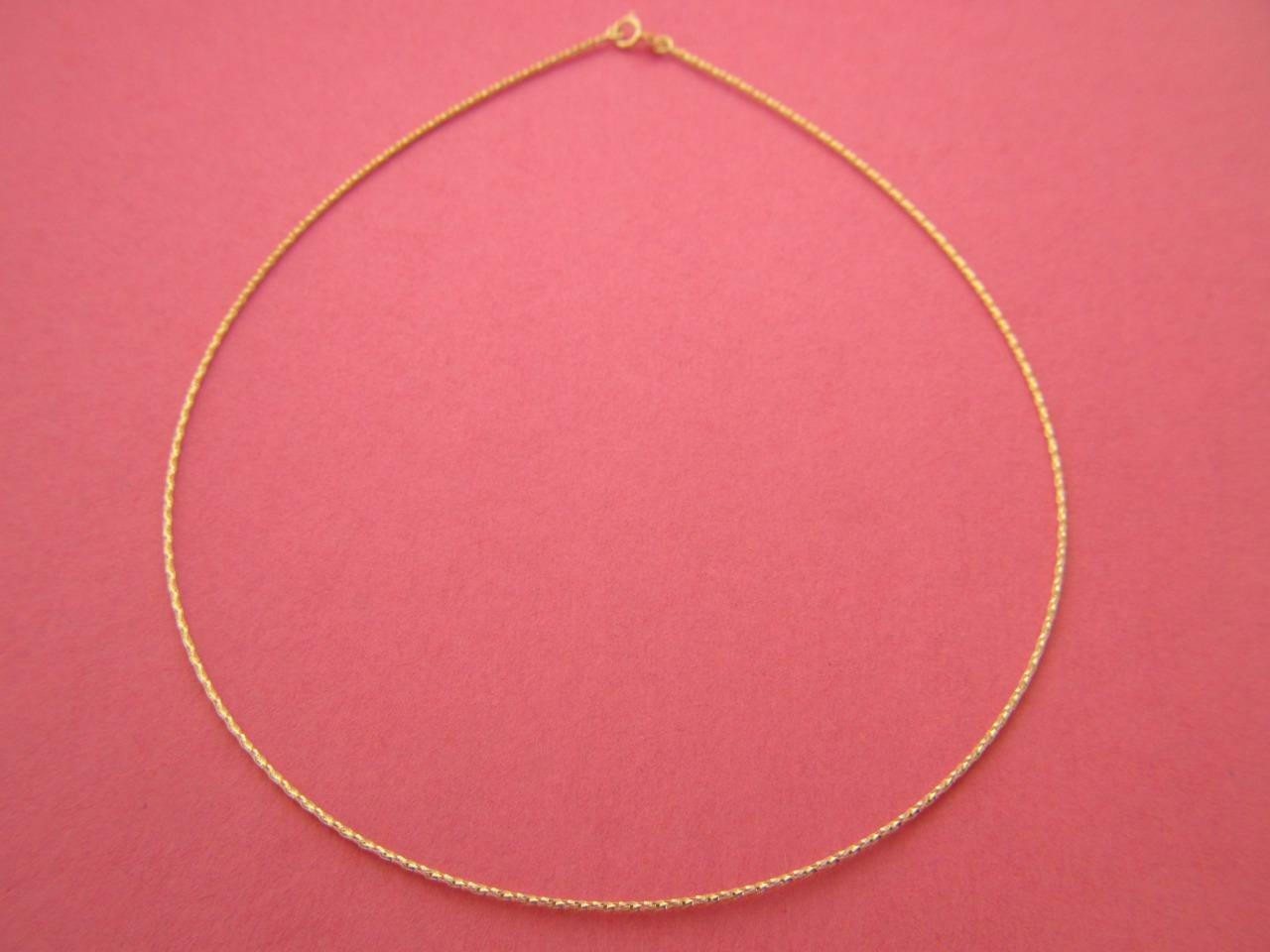 Real 10K Gold Omega Necklace Chain made in Italy