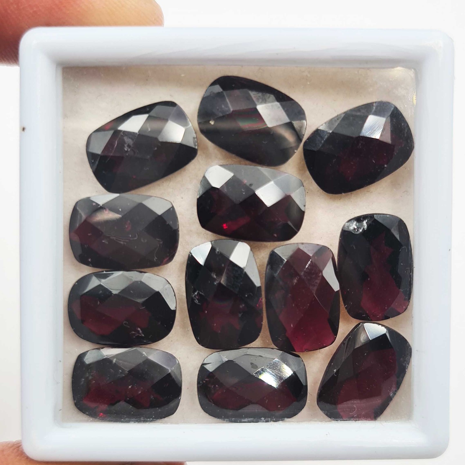 Natural Garnet Cushion Checker Cut Loose Gemstone Lot 9*13 MM 100 CT 17 Pcs