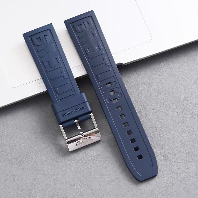 22mm 24mm For BREITLING BLUE RUBBER WATCH BAND STRAP AVENGER PRO DIVER