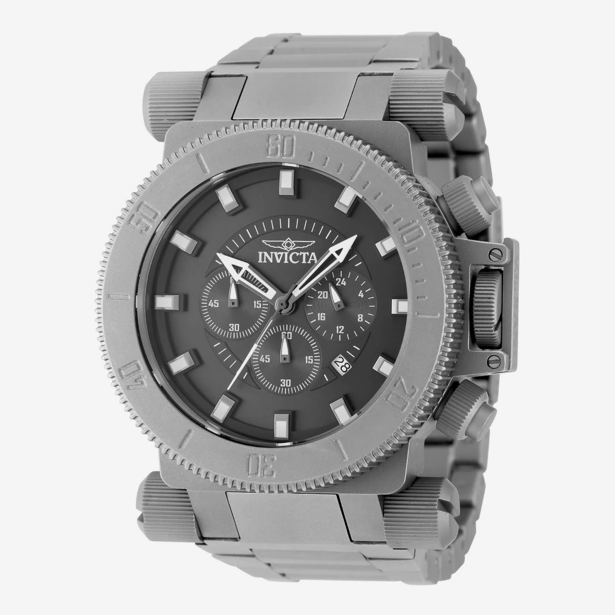 NEW INVICTA 48221 COALITION FORCES ALL TITANIUM BLACK CHRONOGRAPH WATCH 51MM