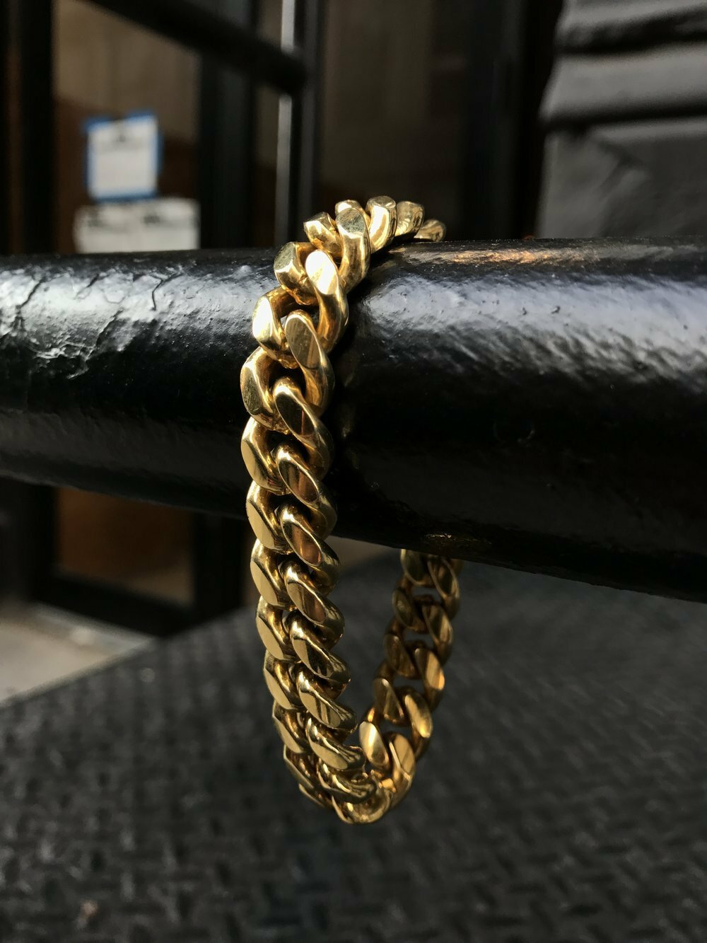 Men’s Miami Cuban Link Bracelet&Chain Combo Set 14K Gold Plated Stainless Steel