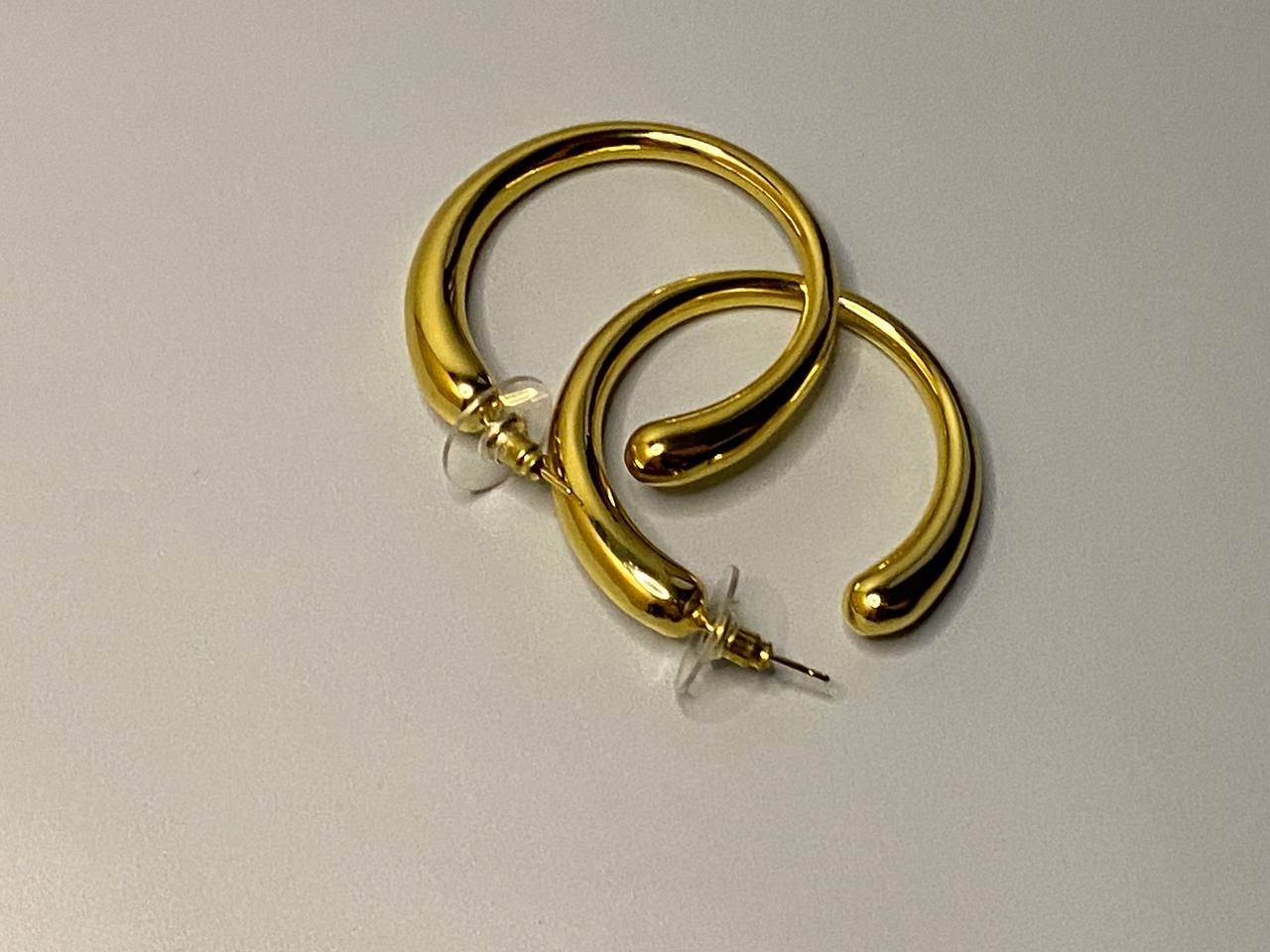 Yves Saint Laurent Gold Chunky Hoop Earrings