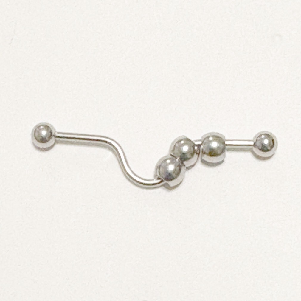 3 Balls DIP Style INDUSTRIAL BARBELL 316L Surgical Steel 14g 1-1/2″ Length.