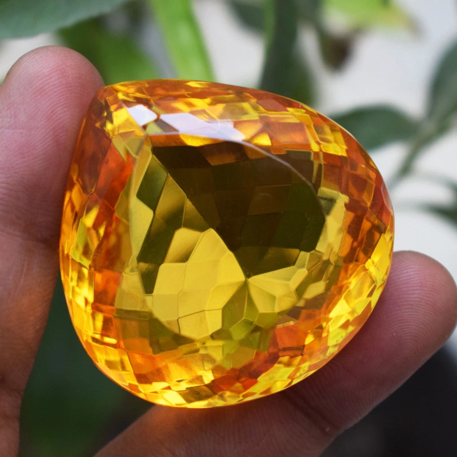 308.95 Carat Huge Yellow Orange Citrine Pear Cut Certified Loose Gemstone