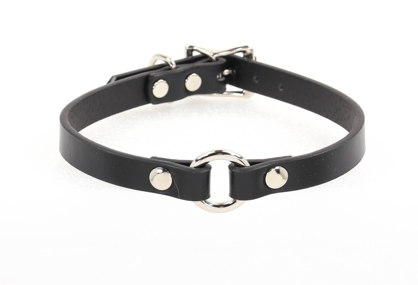 O Ring Genuine Leather Choker Collar Nickel Free Ring Usa Made Punk Goth Rock