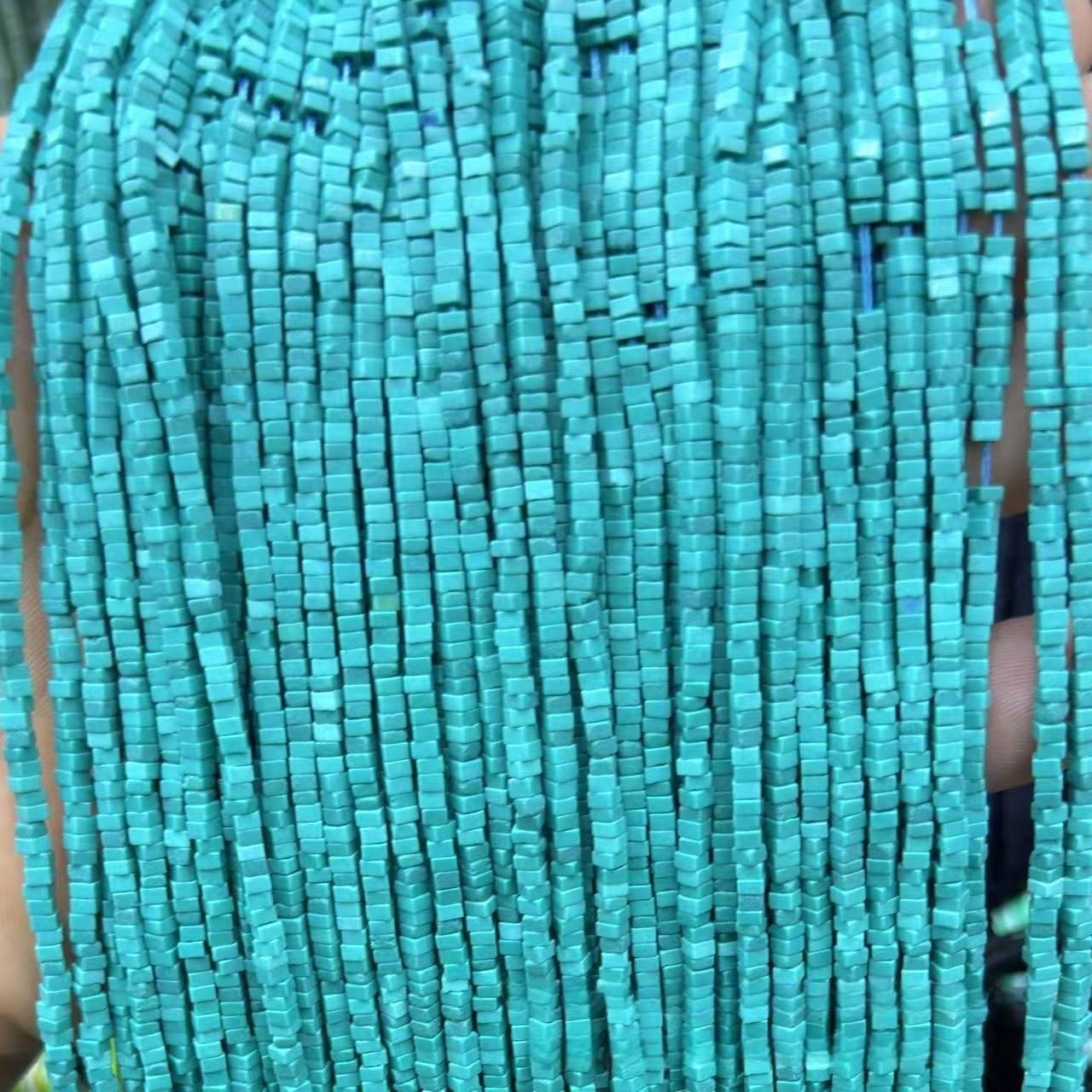1x2mm Natural Blue Turquoise Flat Square Disc Spacer Beads for Jewelry Making