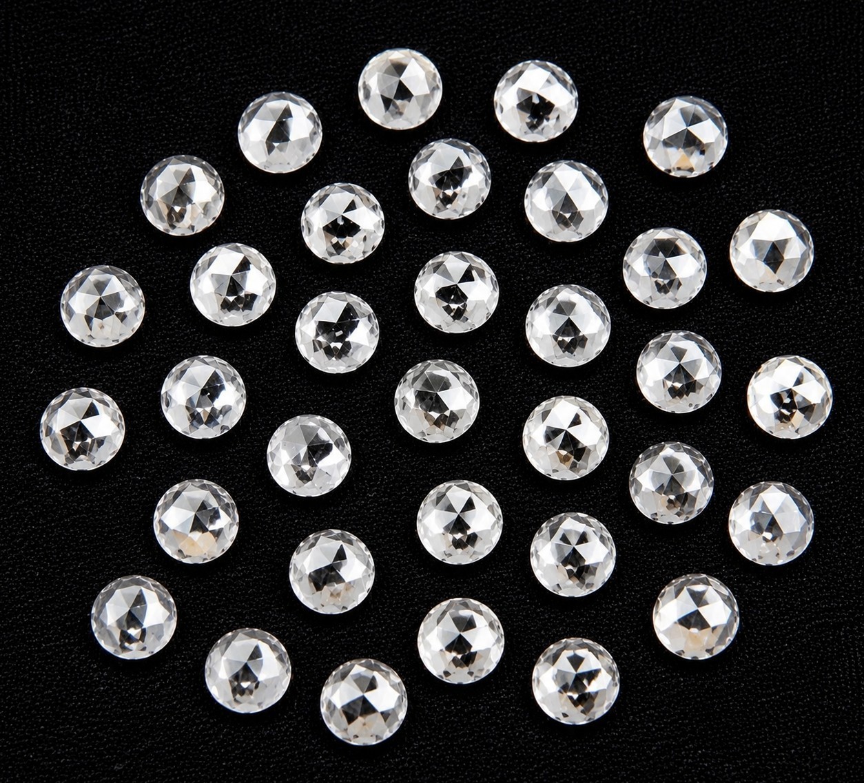 3mm loose round rose cut white diamond melee G VS quality 1 pc natural parcel