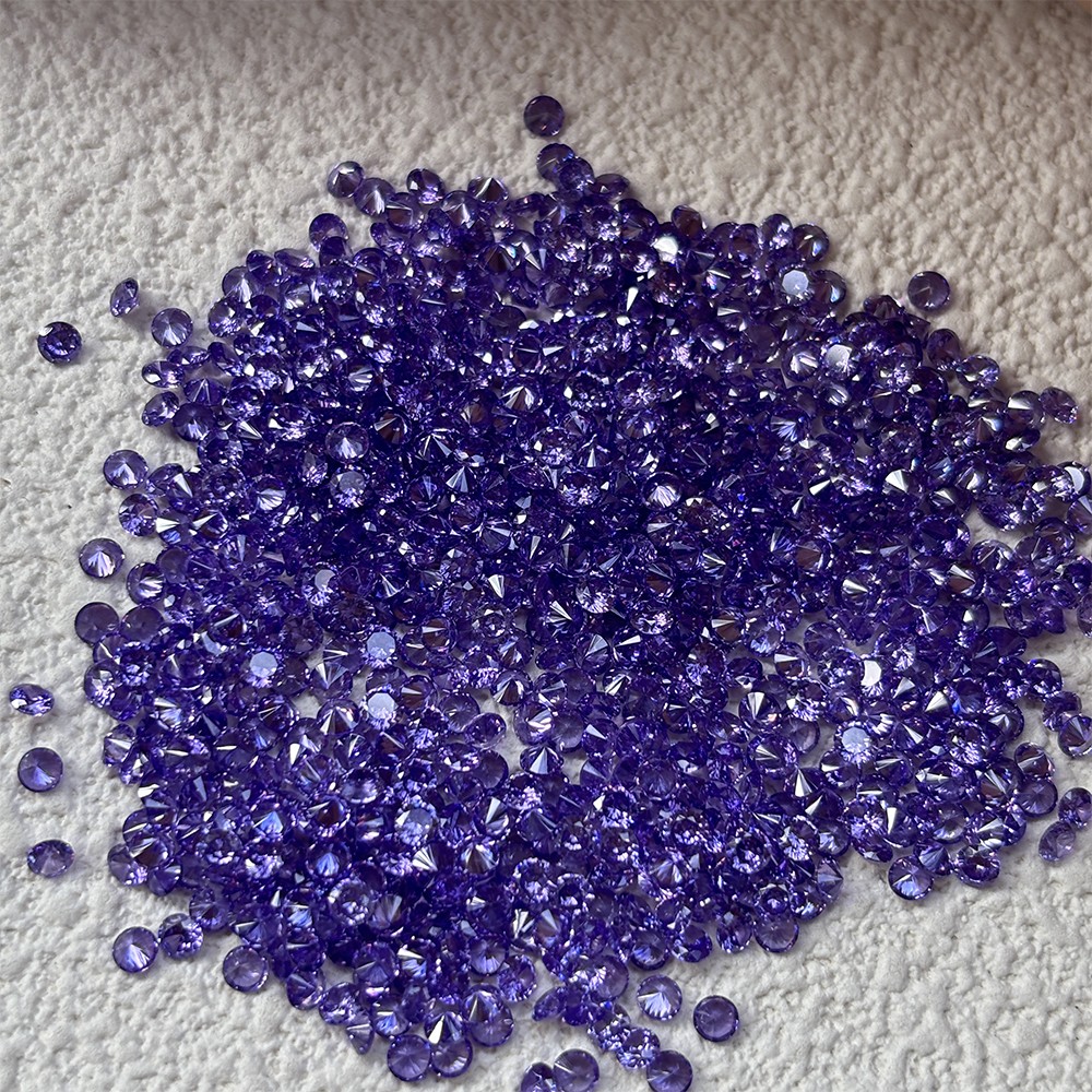 High Quality Loose Zirconia 1000pcs Lavender Round Cut 0.8mm-10mm for Jewelry