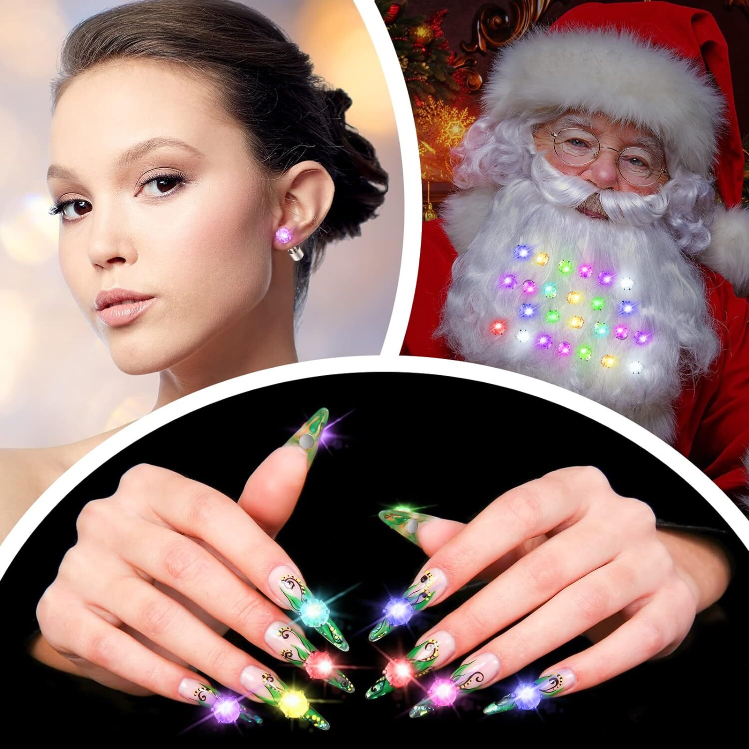 1/2/5 Pairs LED Light Up Earrings Studs Flashing for Dance Party Club Decor Gift