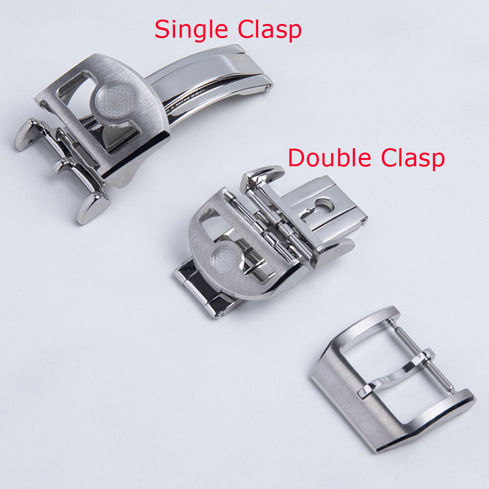 18mm Silver Color Double Folding Deployment Clasp Fits IWC Watch Band Strap