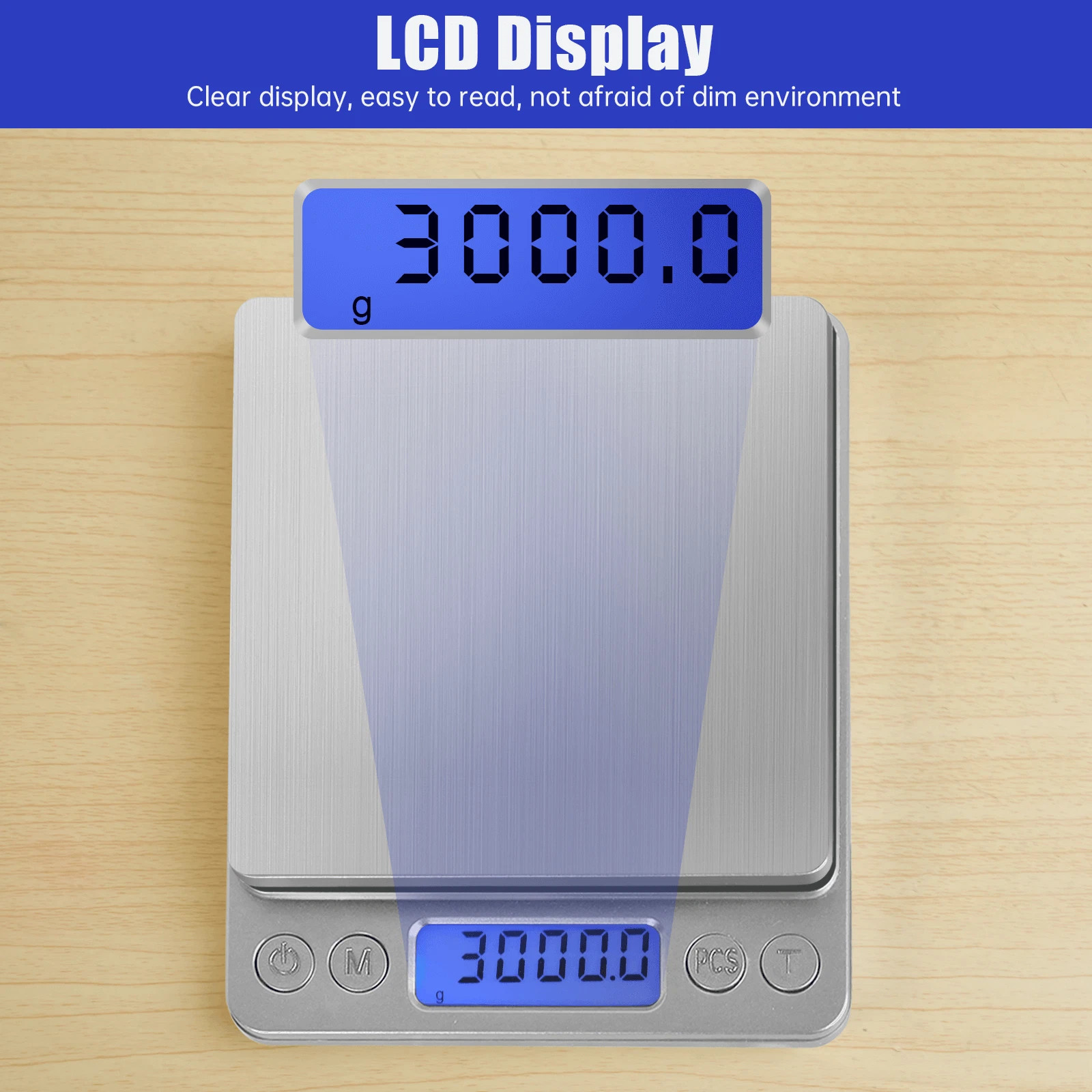 3000g x 0.1g Digital Scale Jewelry Pocket Gram Gold Silver Coin Herb Food Precis