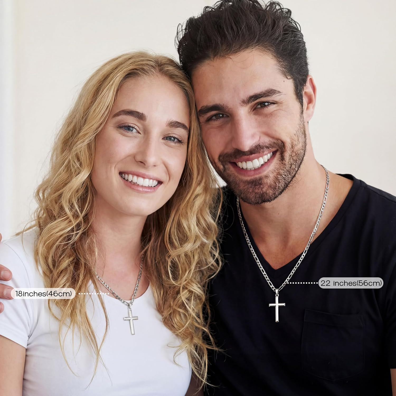 925 Sterling Silver Cross Necklace for Men Women – 5Mm Durable 316L Stainless St