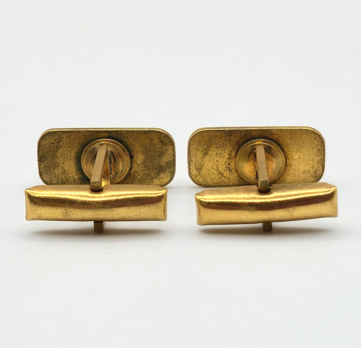 GTE Cufflinks & Tie Clip Set Gold Tone Logo Telephone Executive Service Award