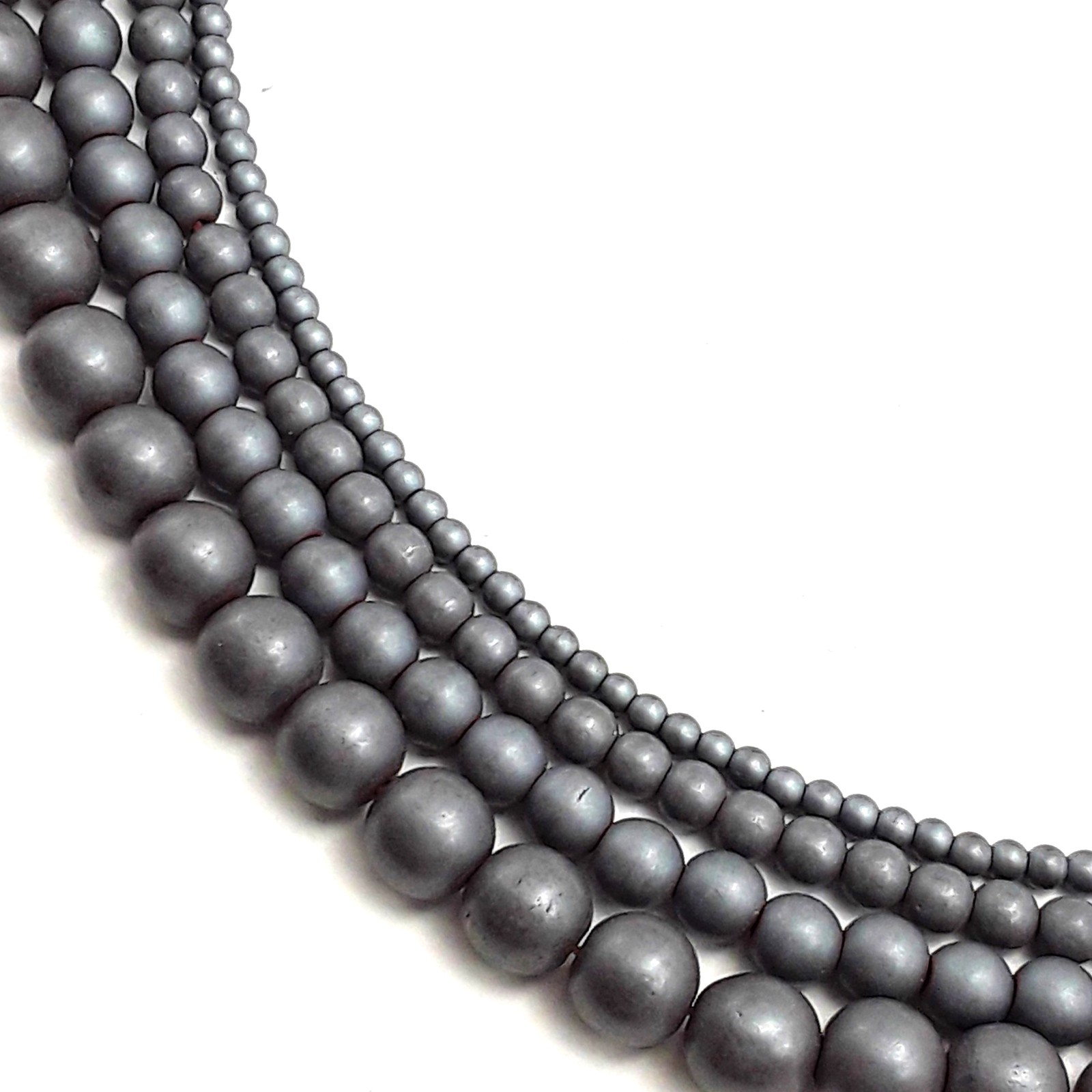 Gray Hematite Matte Round Beads 2mm 3mm 4mm 6mm 8mm 10mm 12mm 15.5″ Strand