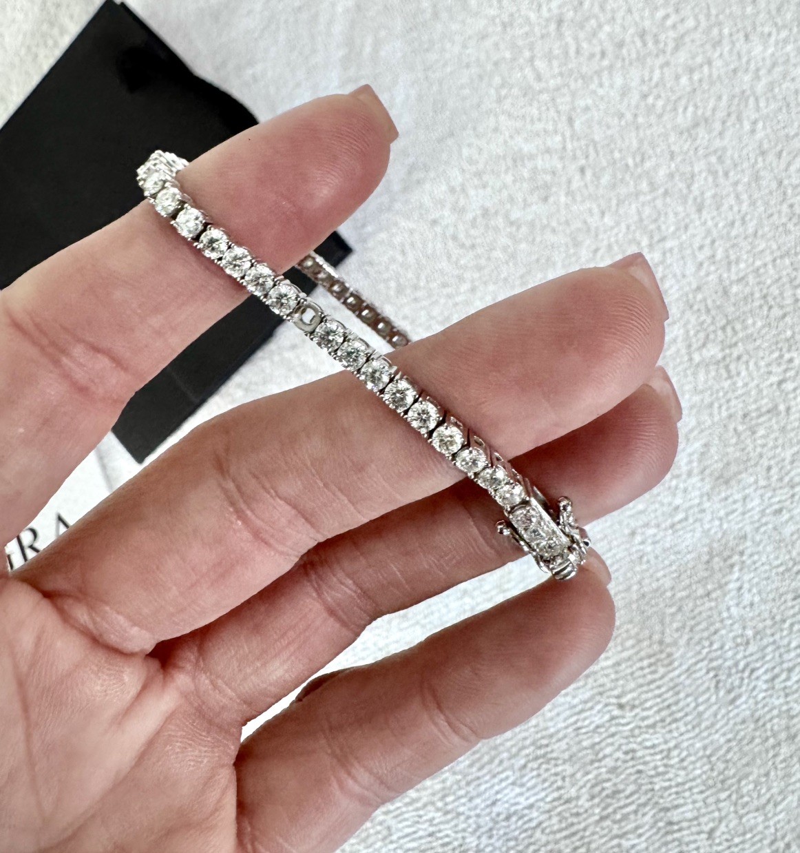 KRKC & Co. 3mm 0.1ct Diamond each stone 925 Sterling Silver Tennis Bracelet 7in
