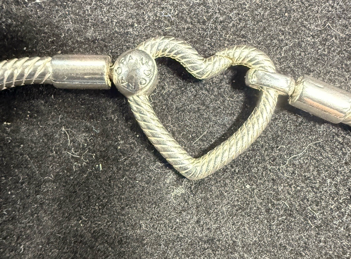 Pandora Moments 7.9” Heart Closure Snake Chain Bracelet Silver #599539C00-20 NEW