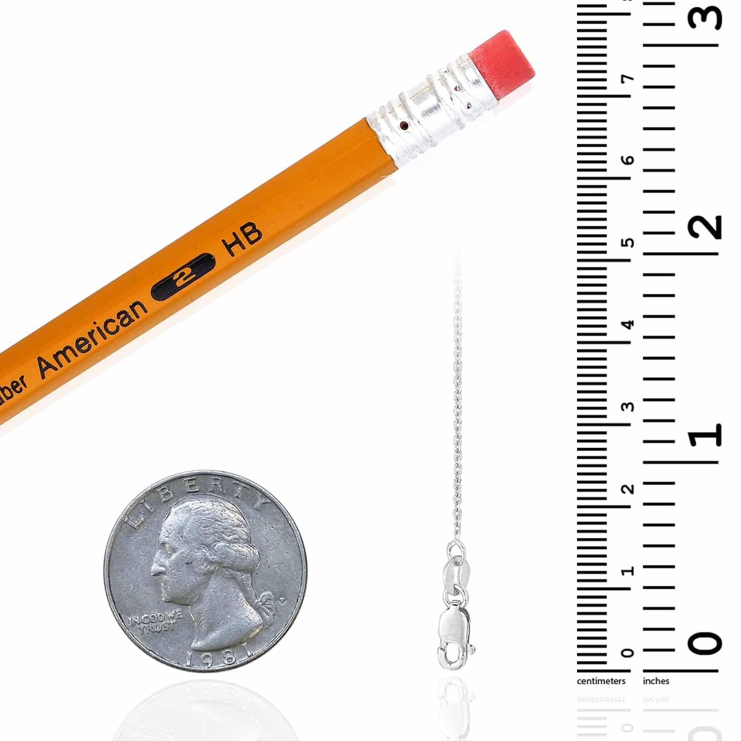 14K White Gold 1mm Diamond-Cut Cable Necklace 16″-24″