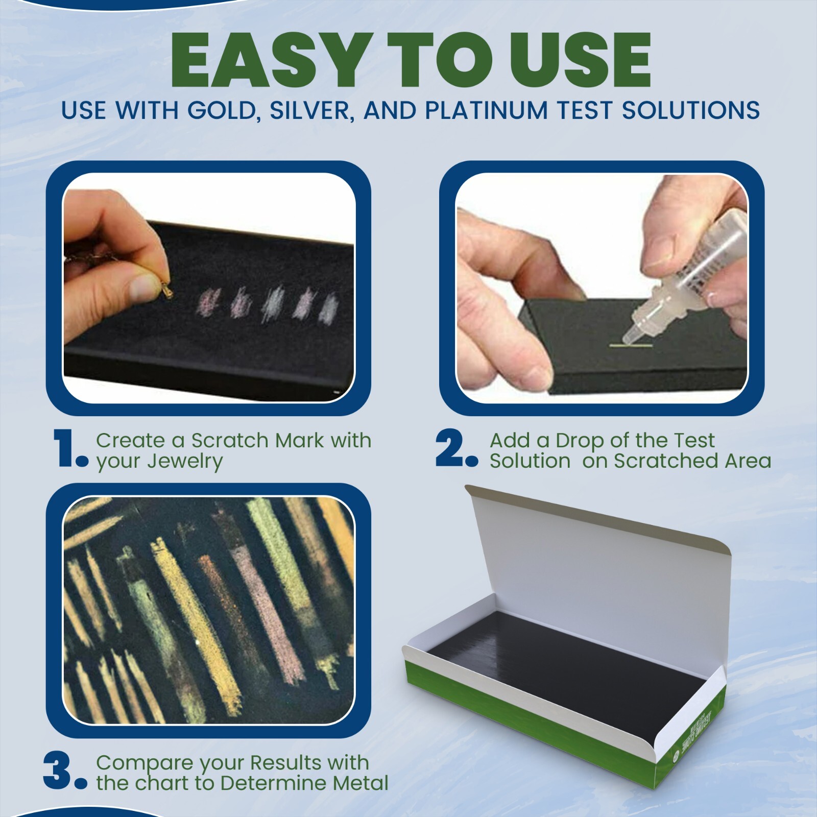 20 Gold Silver Platinum Precious Metal Jewelry Test Stones 2×4 Scratch Pads GTE