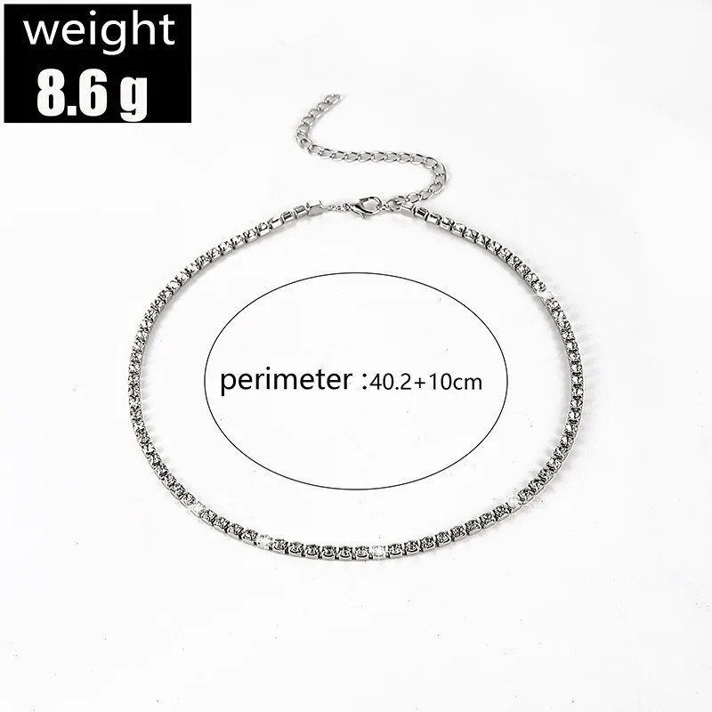 Sexy Full rhinestone Choker Chain Necklace For Women Luxury Cubic Zircon Crystal