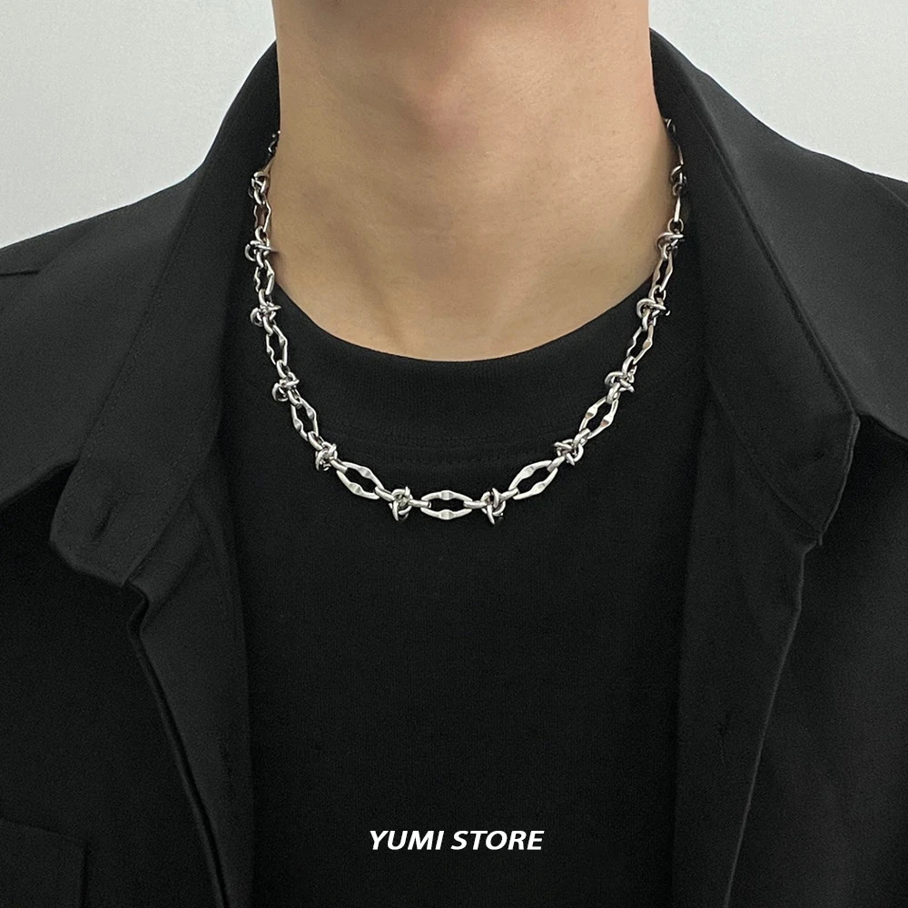 New Hip Hop Thorn Knot Necklace For Man Woman Non Fading Titanium Steel Clavicle