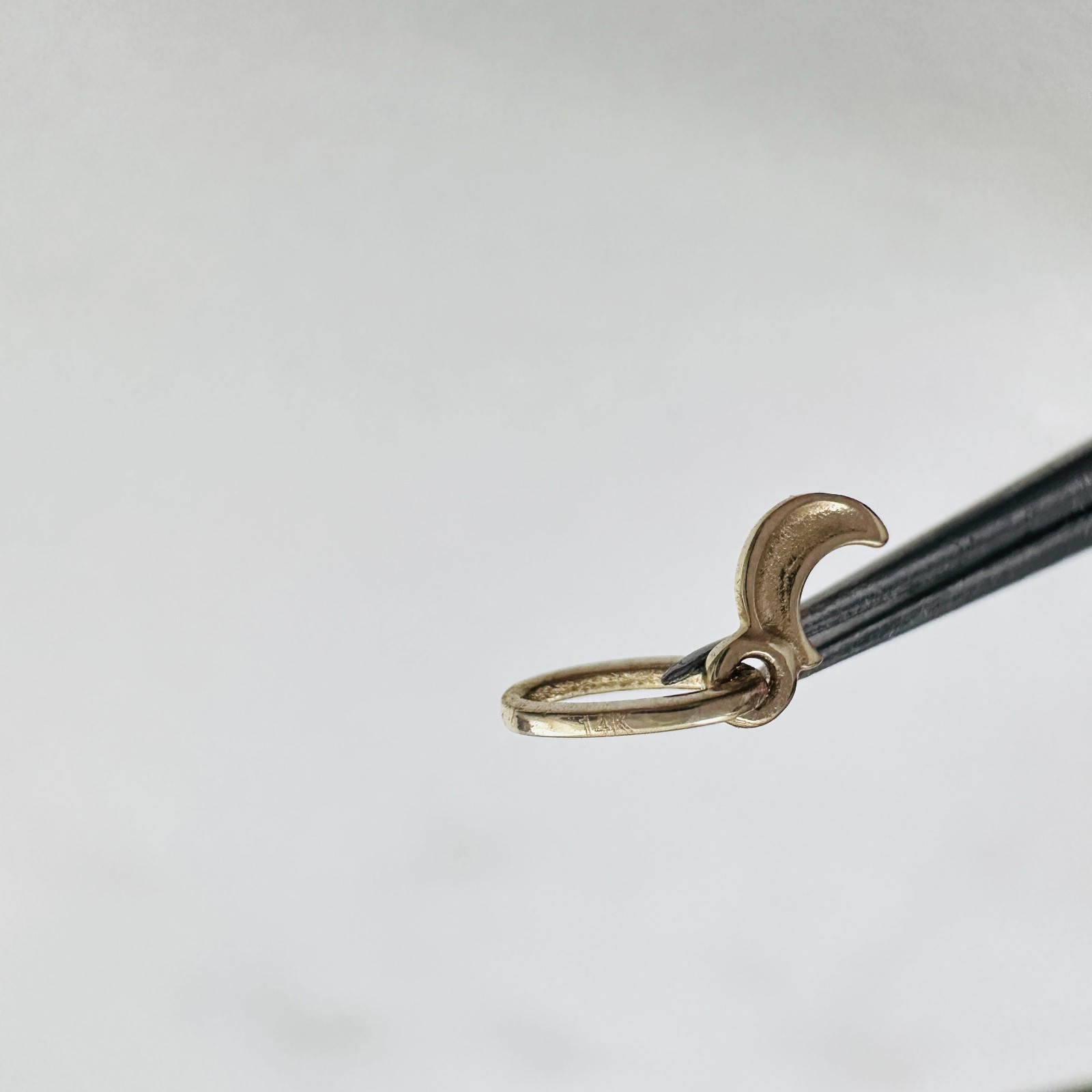 14K Solid Yellow Gold 3mm Teeny Tiny – Very Small Beveled Moon Charm Pendant