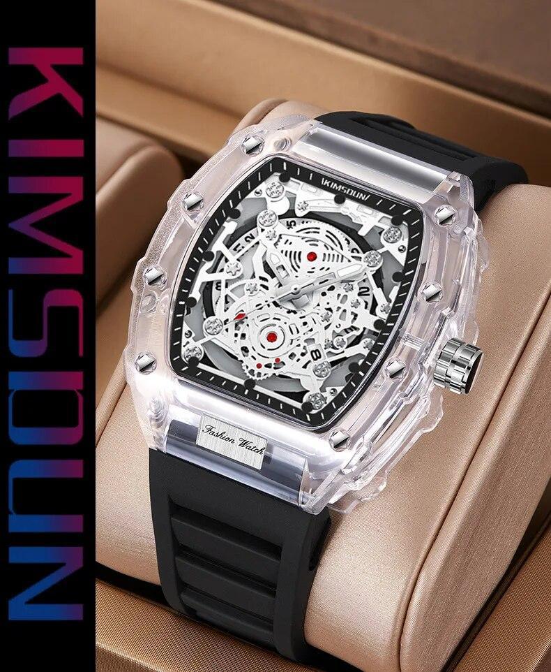 KIMSDUN Transparent Men’s Watch Quartz Wristwatch Luminous Waterproof watch