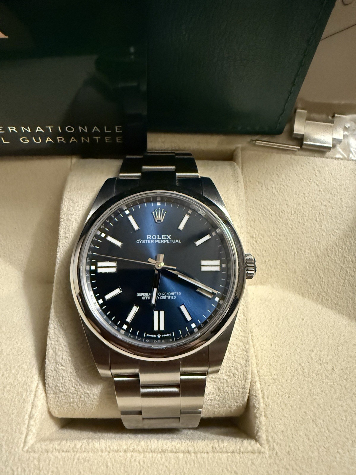 Rolex Oyster Perpetual 124300 Steel 41mm Blue Dial Automatic Mens Watch 2024 B&P