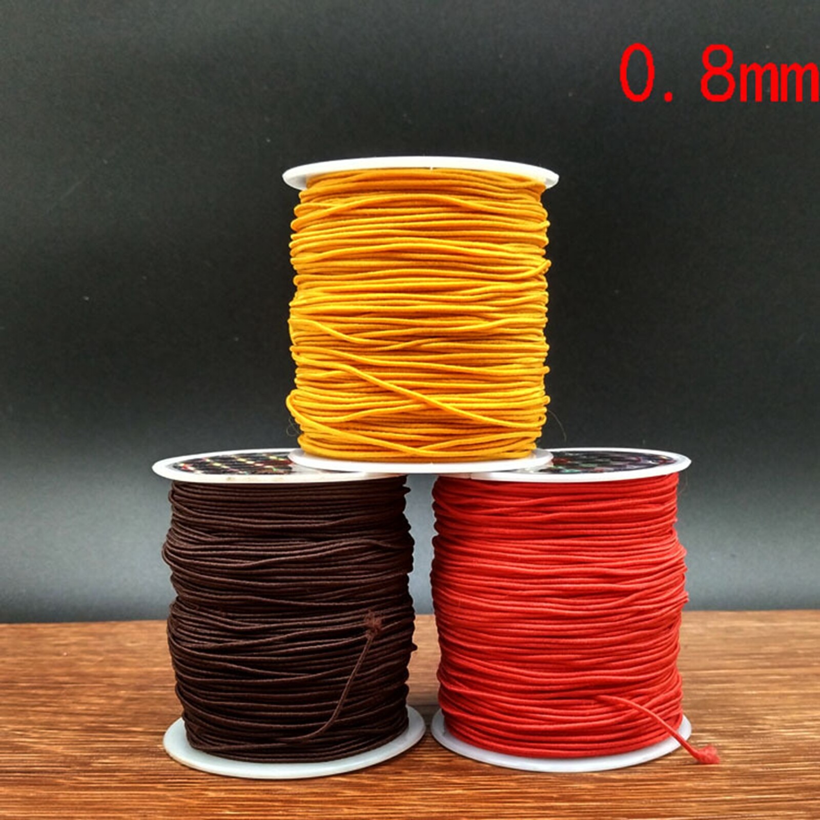 50 Meter Elastic Stretch Round Beading Cord 1.2mm Braided String Macrame Rattail