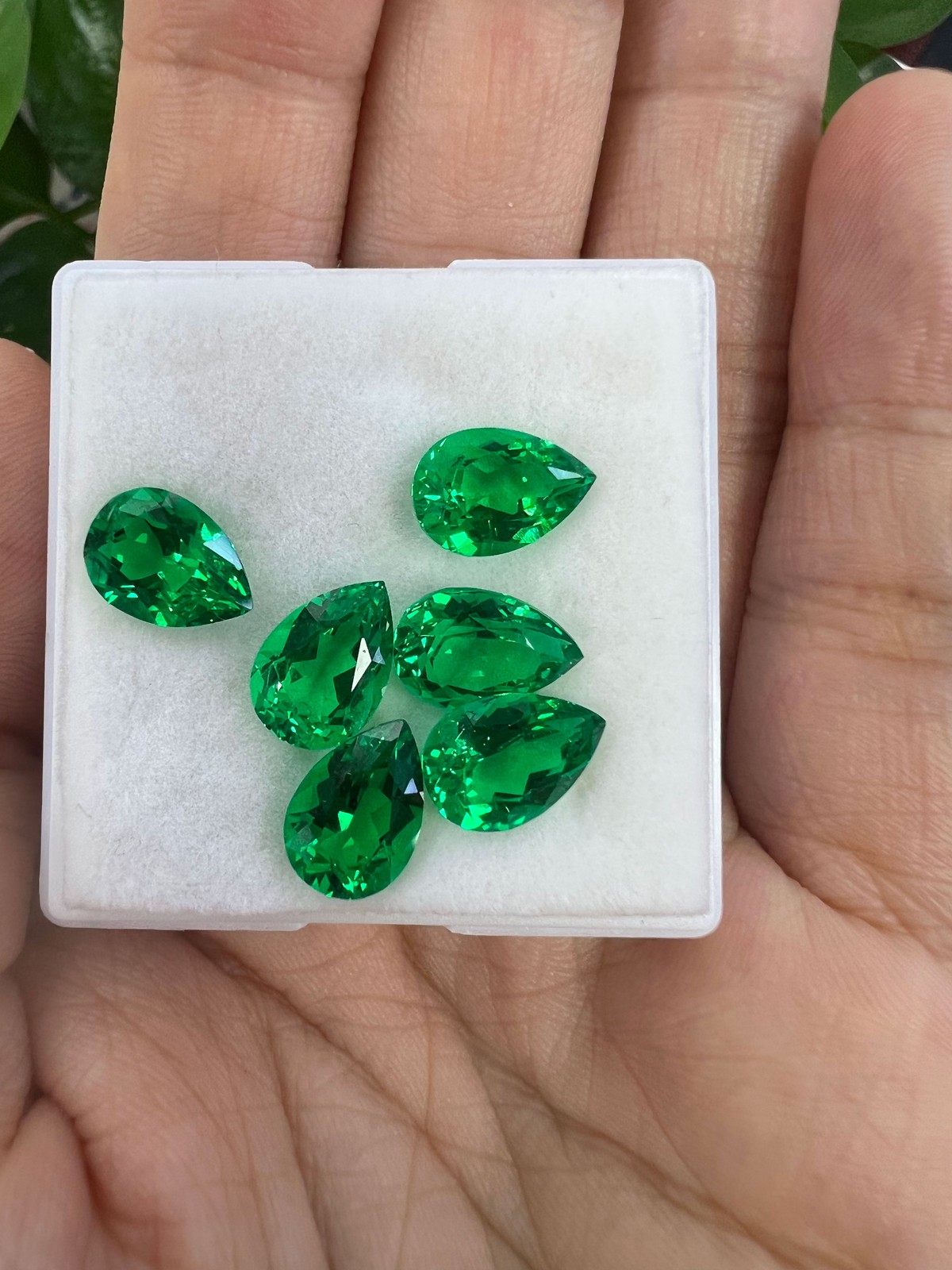 AGL Lab Grown Hydrothermal Pear Cut Lab Grown Colombia Emerald Loose Gemstones