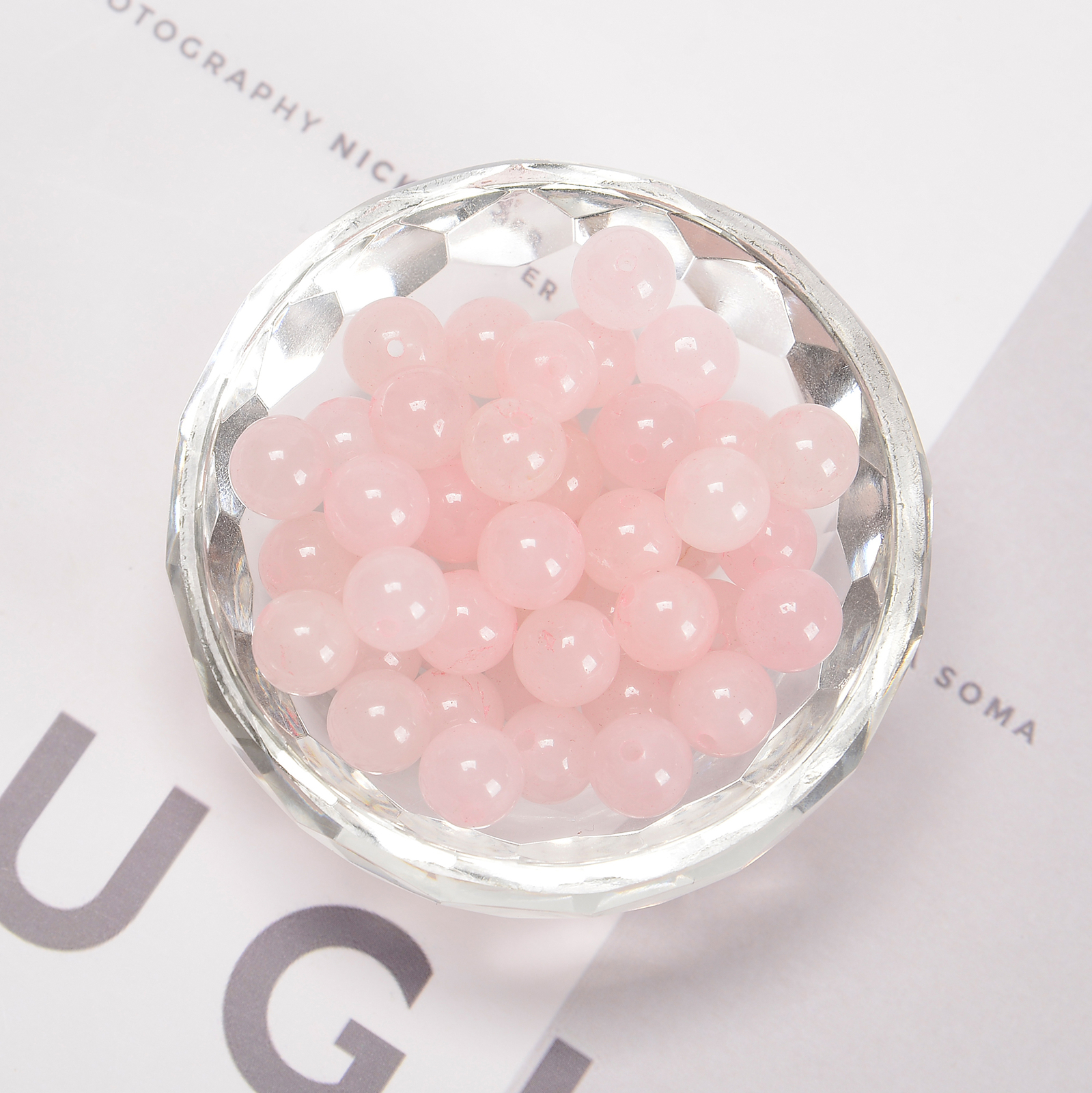 Rose Quartz Smooth Round Beads 4mm 6mm 8mm 10mm 12mm 15.5″ Strand