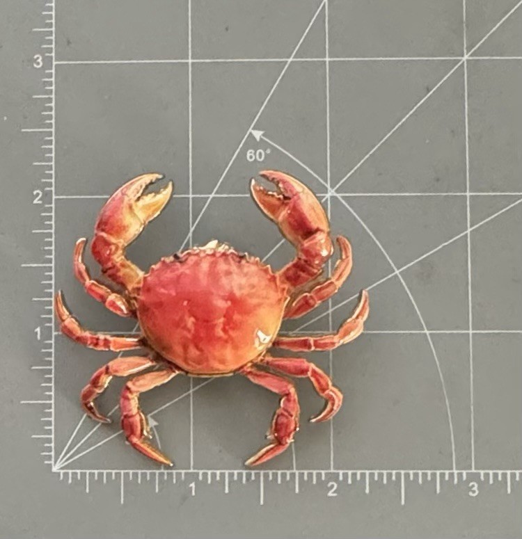Crab brooch pin Enamel On Metal