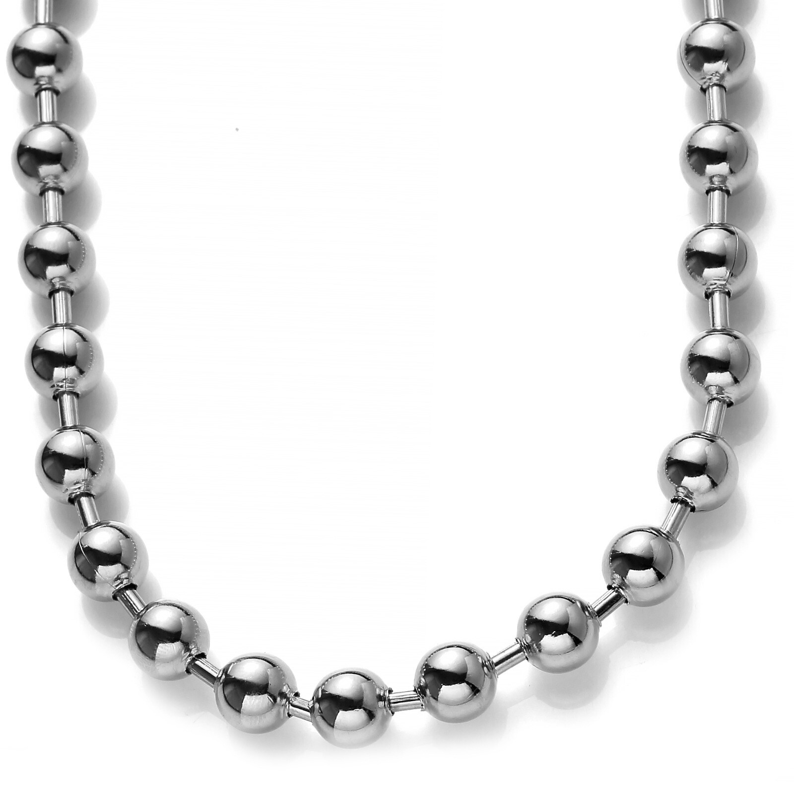 6/8/10/12mm Hotsale Stainless Steel Bead Ball Chain Necklace Men Women Jewelry