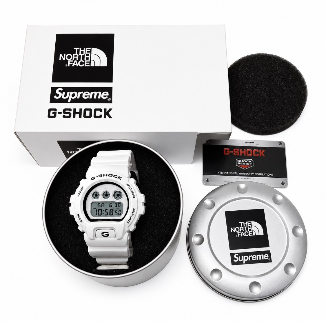 Supreme The North Face G-Shock DW-6900NS-7JR White Casio watch. (NEW)