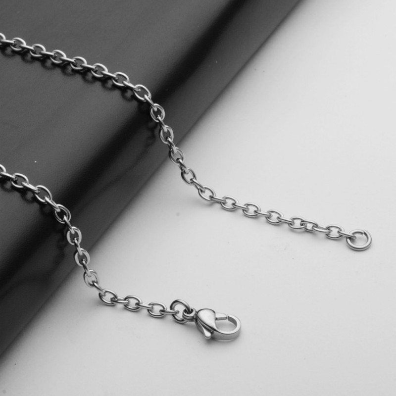 10pcs 3mm Stainless Steel “O” Shape Rolo Link Chain Necklace for Women Men