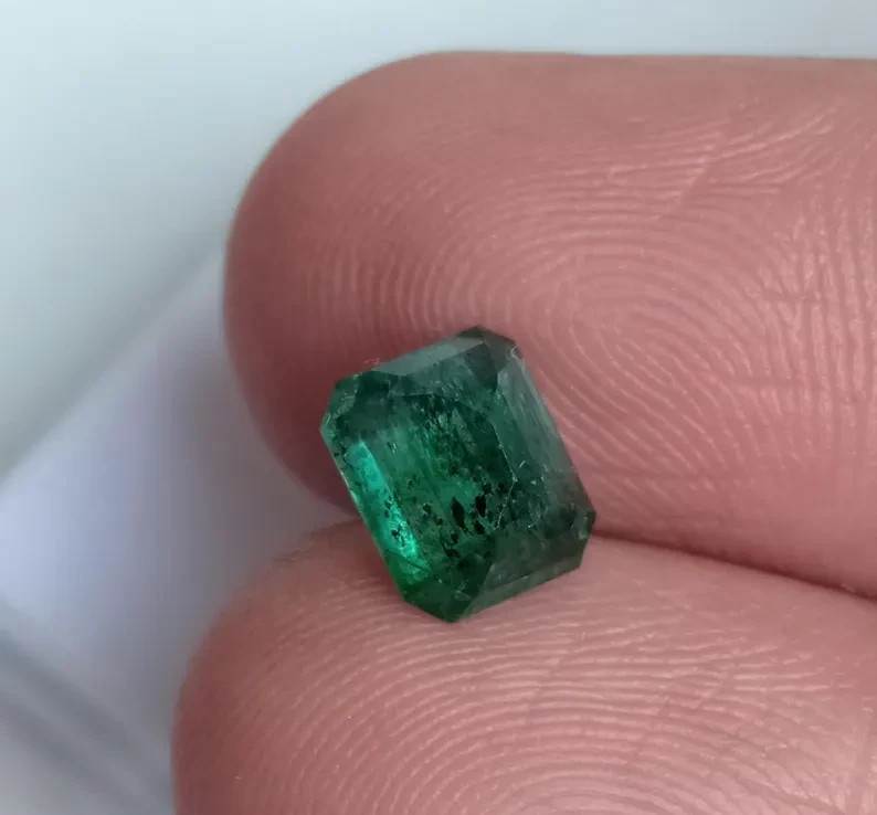 Fine Quality Zambia Emerald Octagon Faceted Certified Loose Stone 1.88 Ct