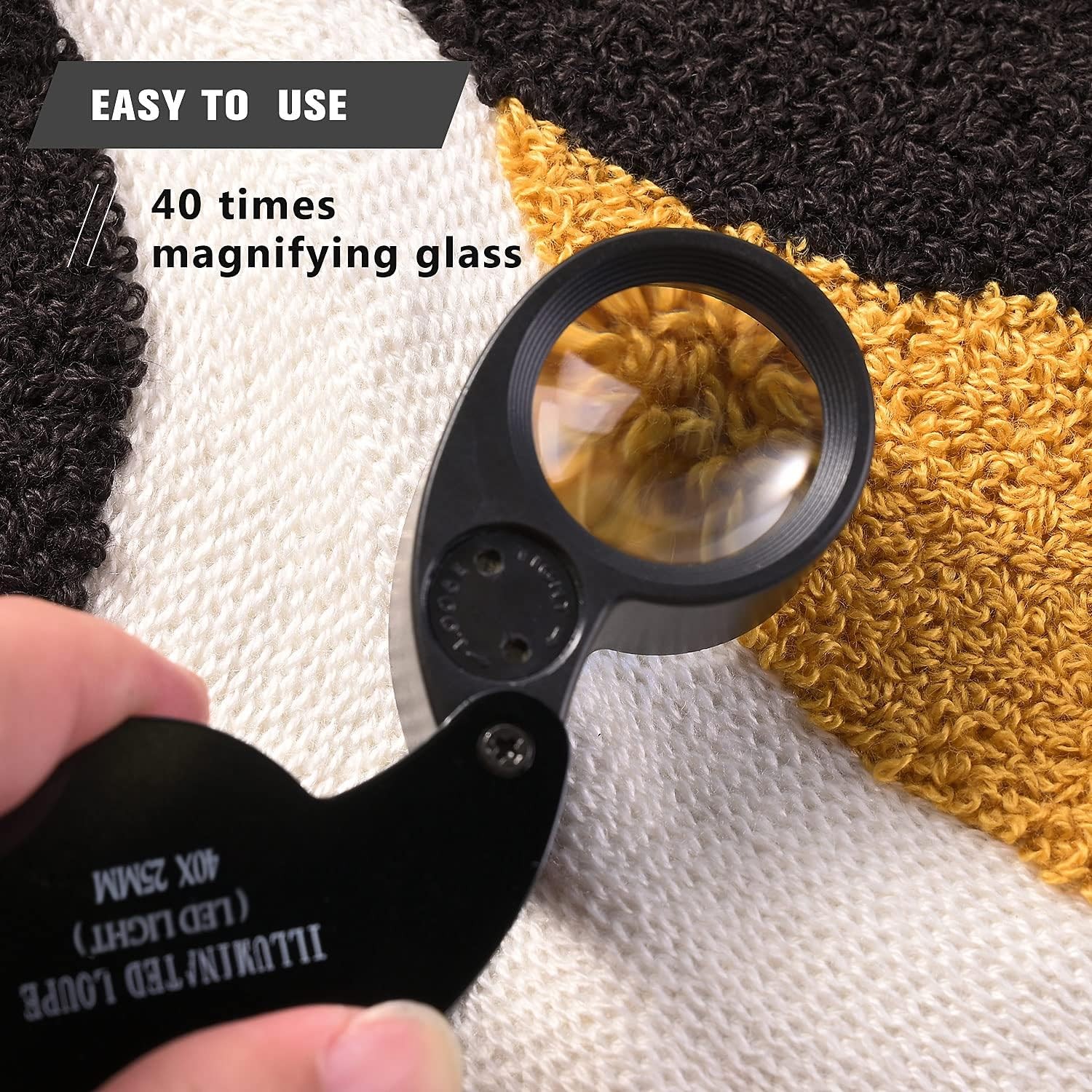 30X 60X Illuminated Jewelers Eye Loupe Foldable Magnifier Bright LED Light Gold
