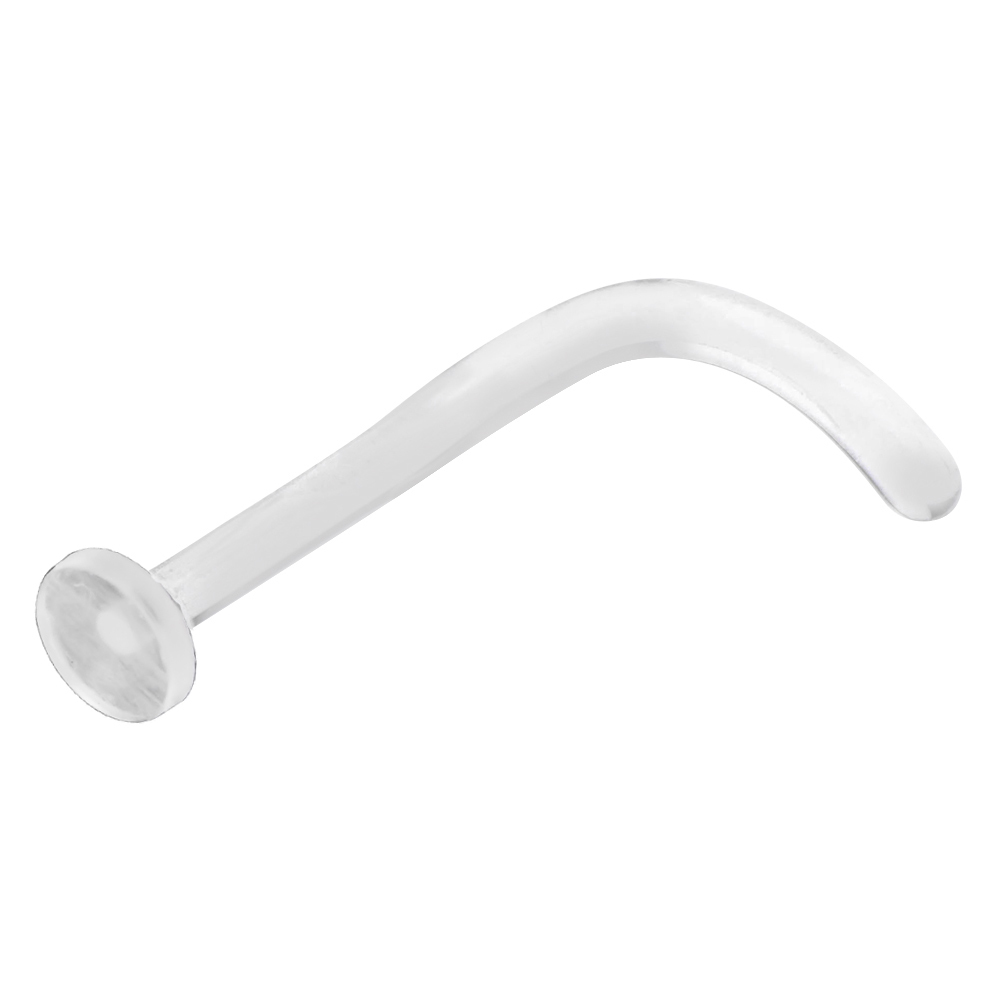 18G 16G Pyrex Glass Nose Retainer Screw Stud Ring L Shape Body Jewelry Piercings