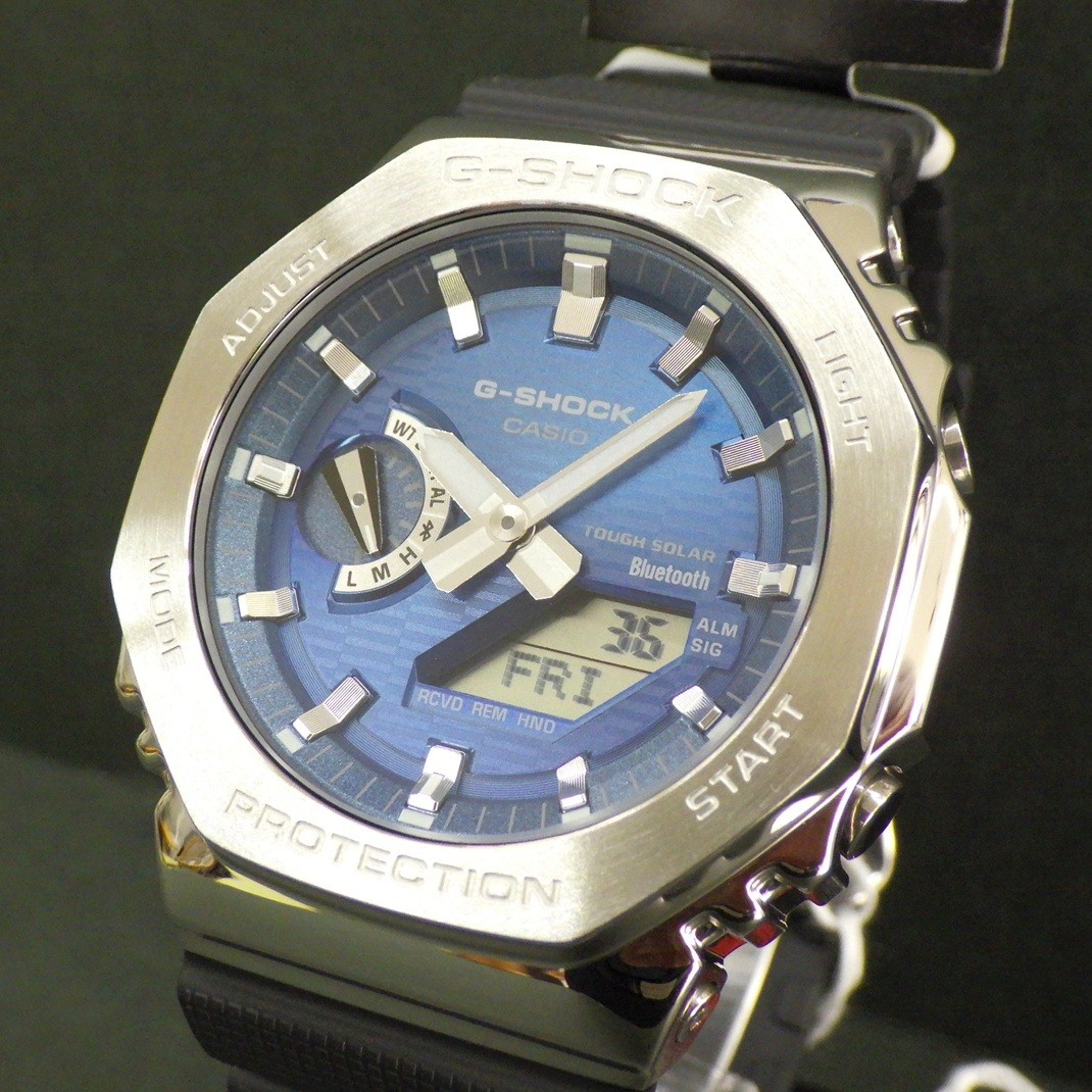 New CASIO G SHOCK GBM 2100A 2BJF Blue 20 ATM Waterproof Tough Solar Mobile Link
