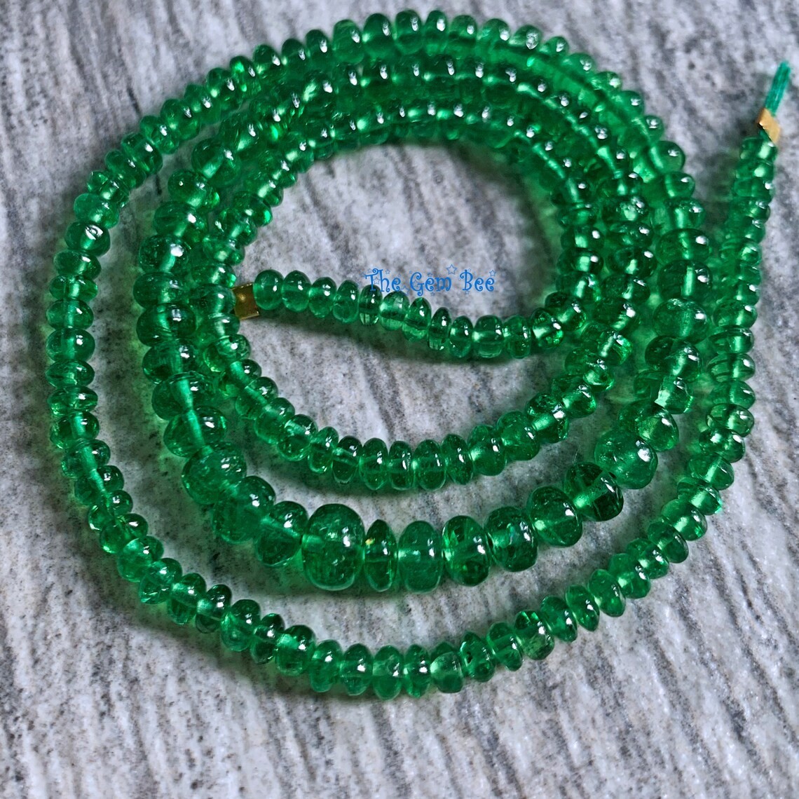 2.7mm-5.2mm Tsavorite Green Garnet Smooth Rondelle Beads 17.5 inch Strand