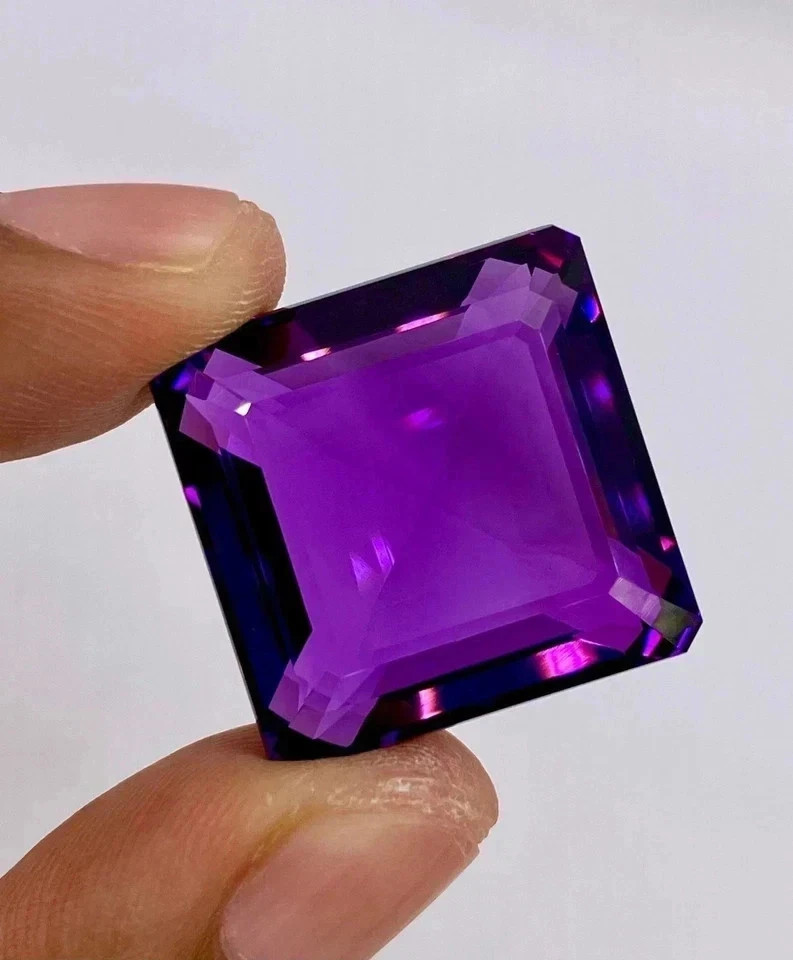 119 Carat Huge Purple Amethyst Octagon Cut Flawless Certified Loose Gemstone