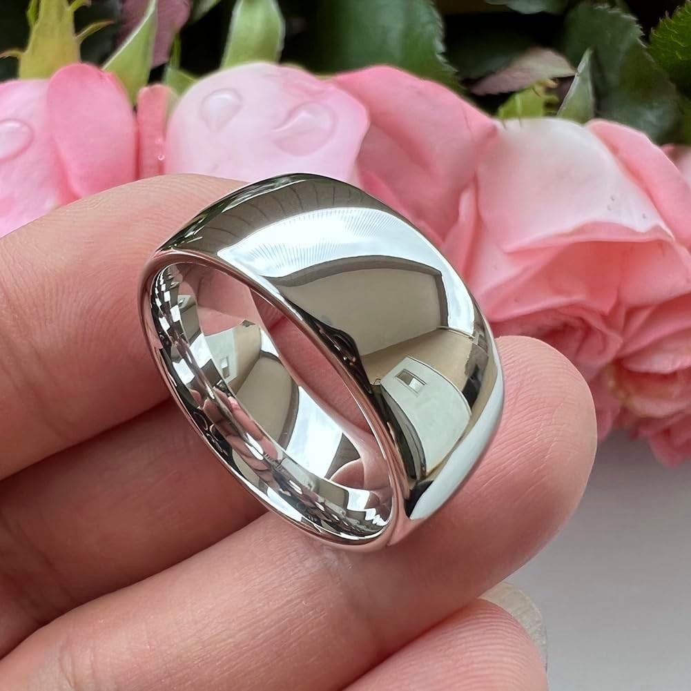 2mm 3mm 4mm 5mm 6mm 7mm 8mm 10mm White Tungsten Rings for Men Women Engagemen…