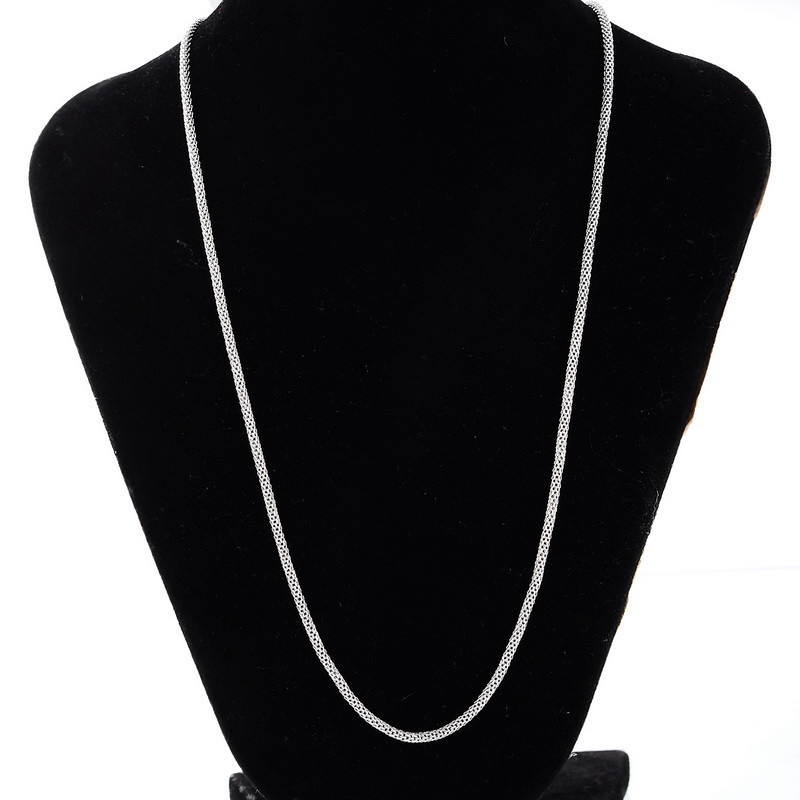 Stainless Steel 15.7 Inch (40 cm) 2mm Mesh Chain Necklace