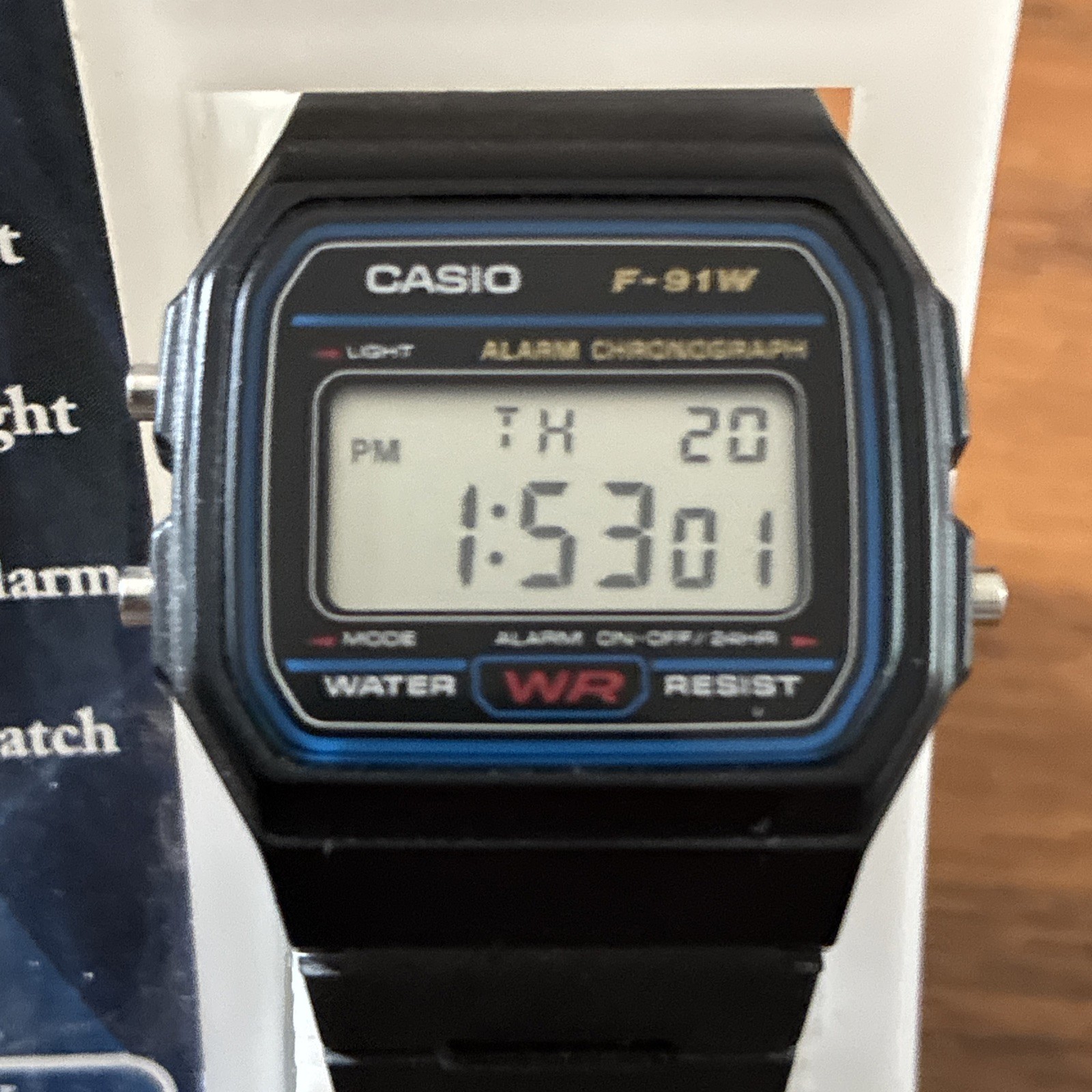 Casio F91W – Men’s LED Quartz Watch – Black Resin Strap – F91W-1XTC