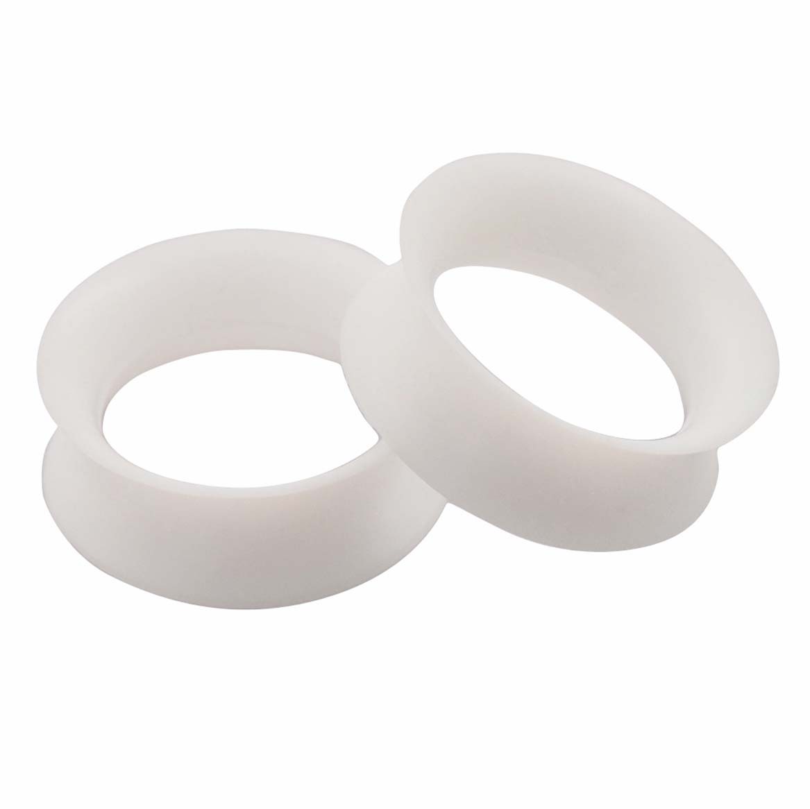 Pair Flexible Silicone Flesh Ear Tunnels Double Flat Flared Plugs Earlets Gauges
