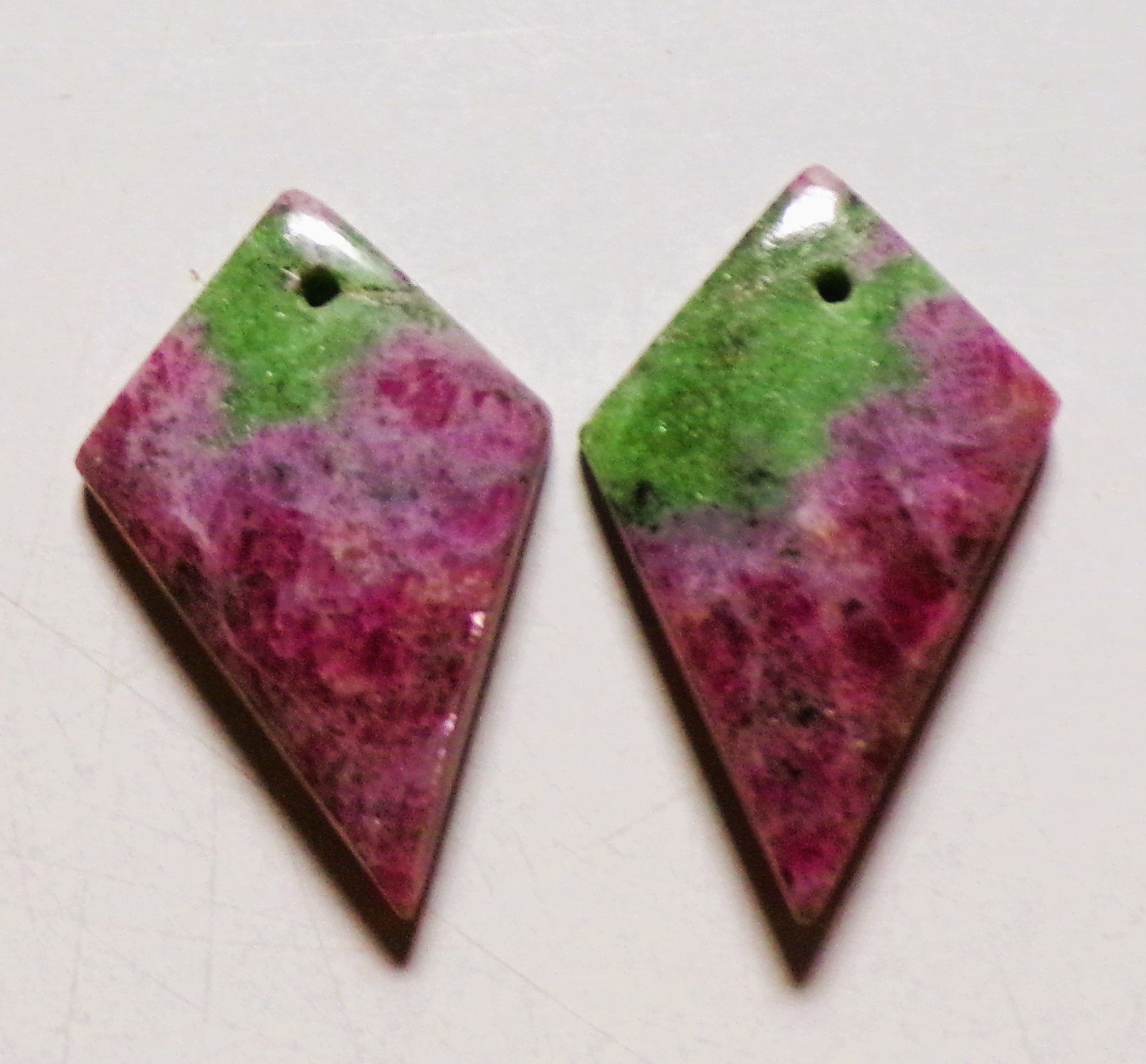 27.40 Cts Natural Ruby Zoisite Drilled Cabochon Match Pair Gemstone 26X17MM 02