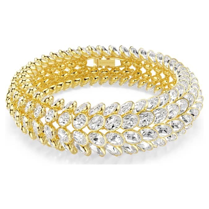 Swarovski Idyllia Bracelet Oval-cut, white, with a gold-plated finish