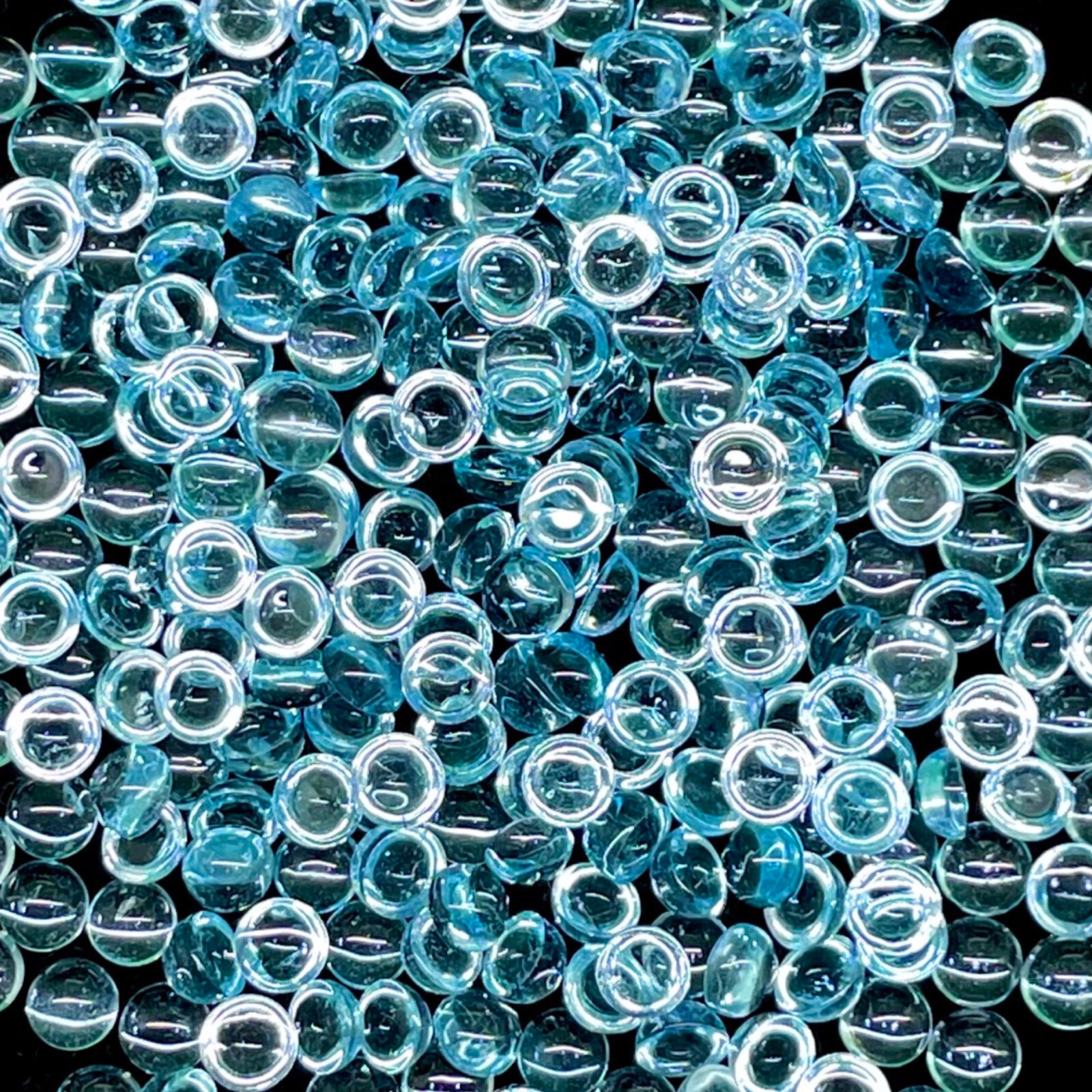40 Pcs Natural Sky Blue Topaz 4.7-5mm Round Shape Loose Cabochon Gemstones Lot