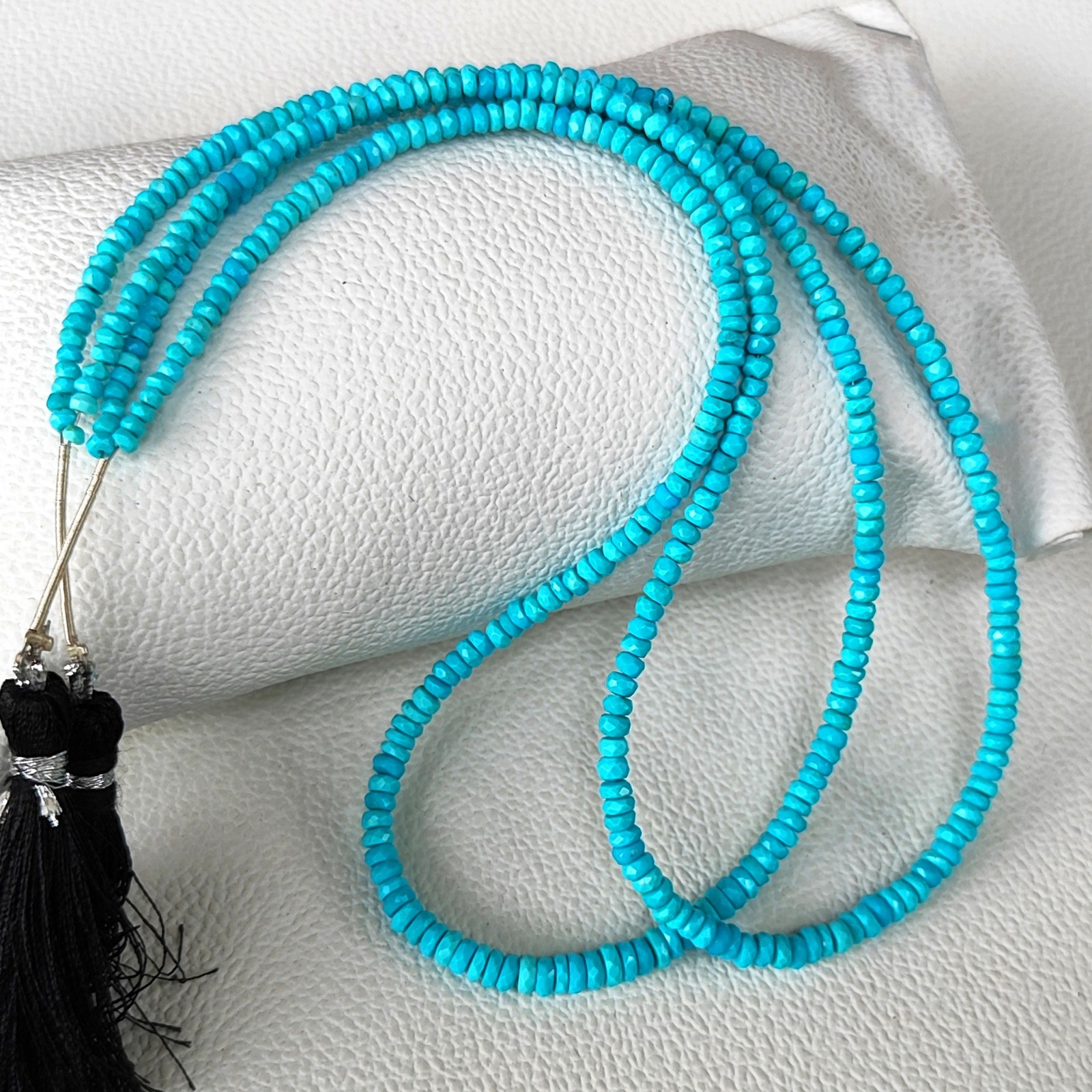 Natural Armenia Turquoise Faceted Heishi Beads 3-5mm 16″ Strand Gemstones