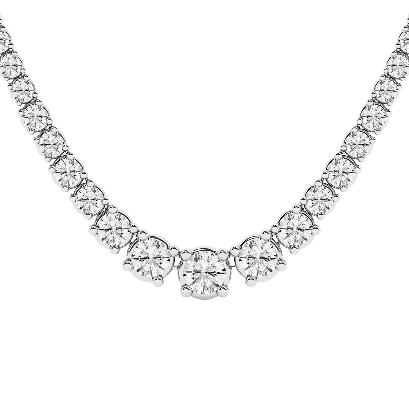 15.50 CTW Natural Diamond Tennis Necklace 14K White Gold G-H Color VS2 17 Inches